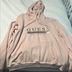 Guess Light Pink Hoodie with Metallic Logo